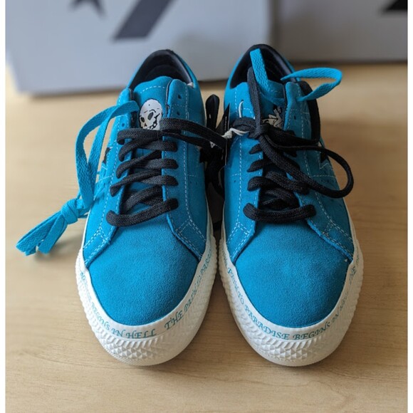 Converse Sean Pablo One Star Pro x Paradise Rapid Teal Unisex Suede Shoes W9.5 - Picture 6 of 14